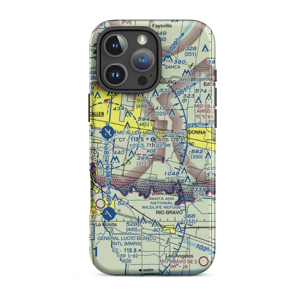 Mid-Valley Dusters Inc Airport (43TX) VFR Sectional  Tough iPhone Case iPhone 16 Pro Max model shown