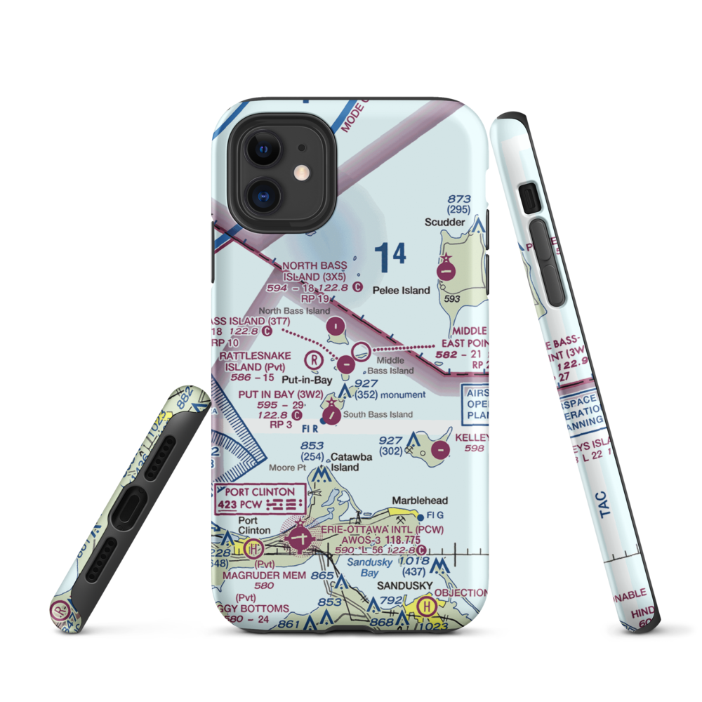 Middle Bass Island Airport (3T7) VFR Sectional  Tough iPhone Case iPhone 11 model shown