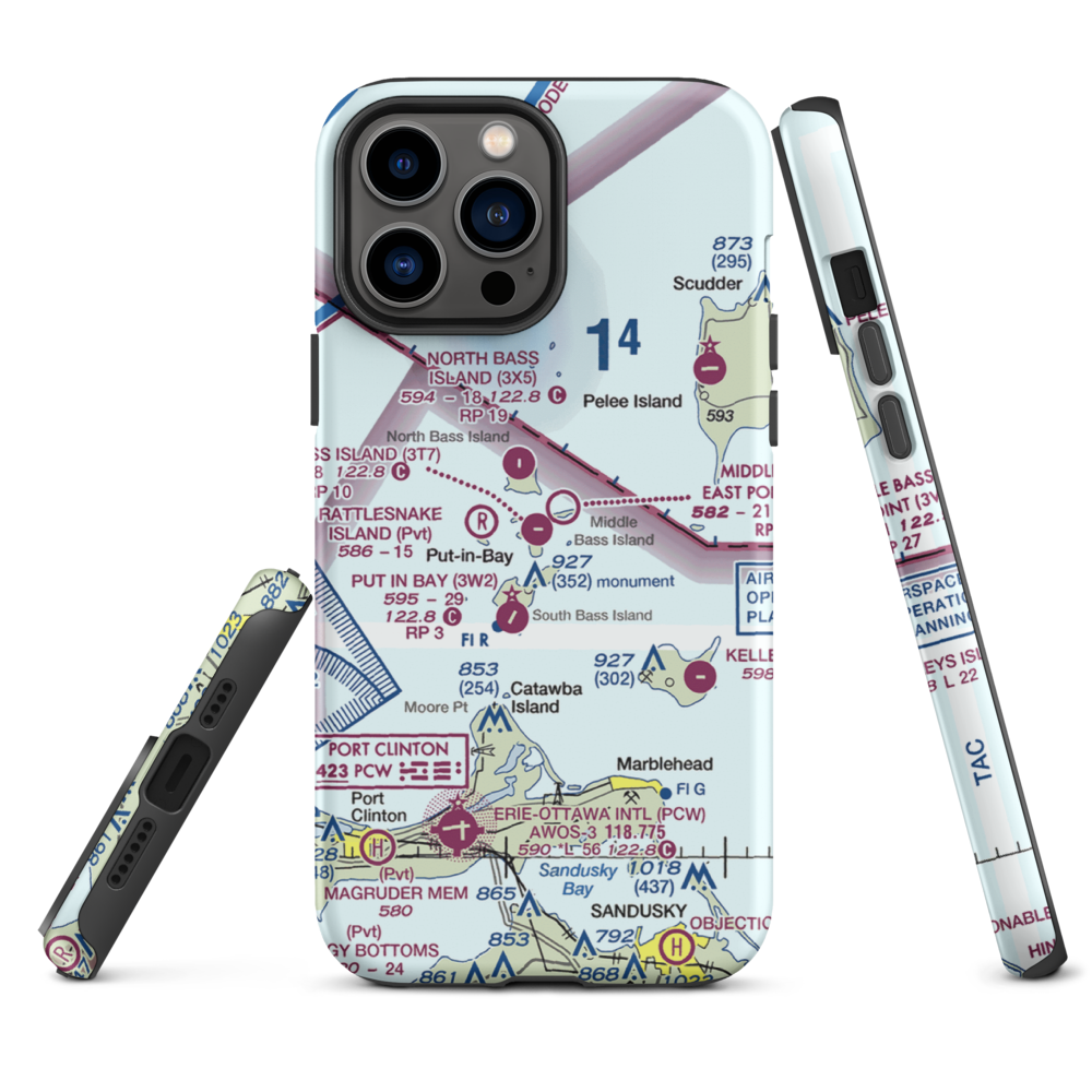 Middle Bass Island Airport (3T7) VFR Sectional  Tough iPhone Case iPhone 13 Pro Max model shown