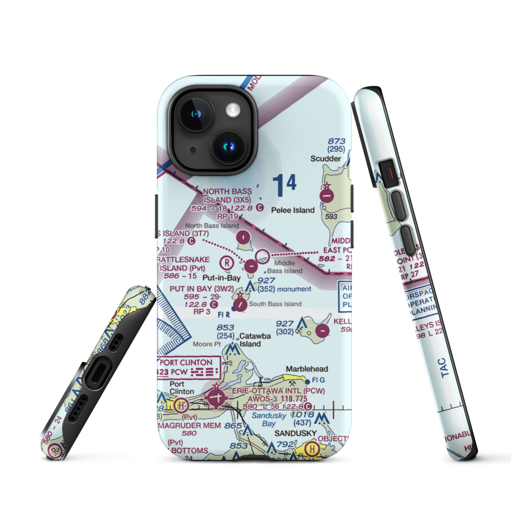 Middle Bass Island Airport (3T7) VFR Sectional  Tough iPhone Case iPhone 15 model shown
