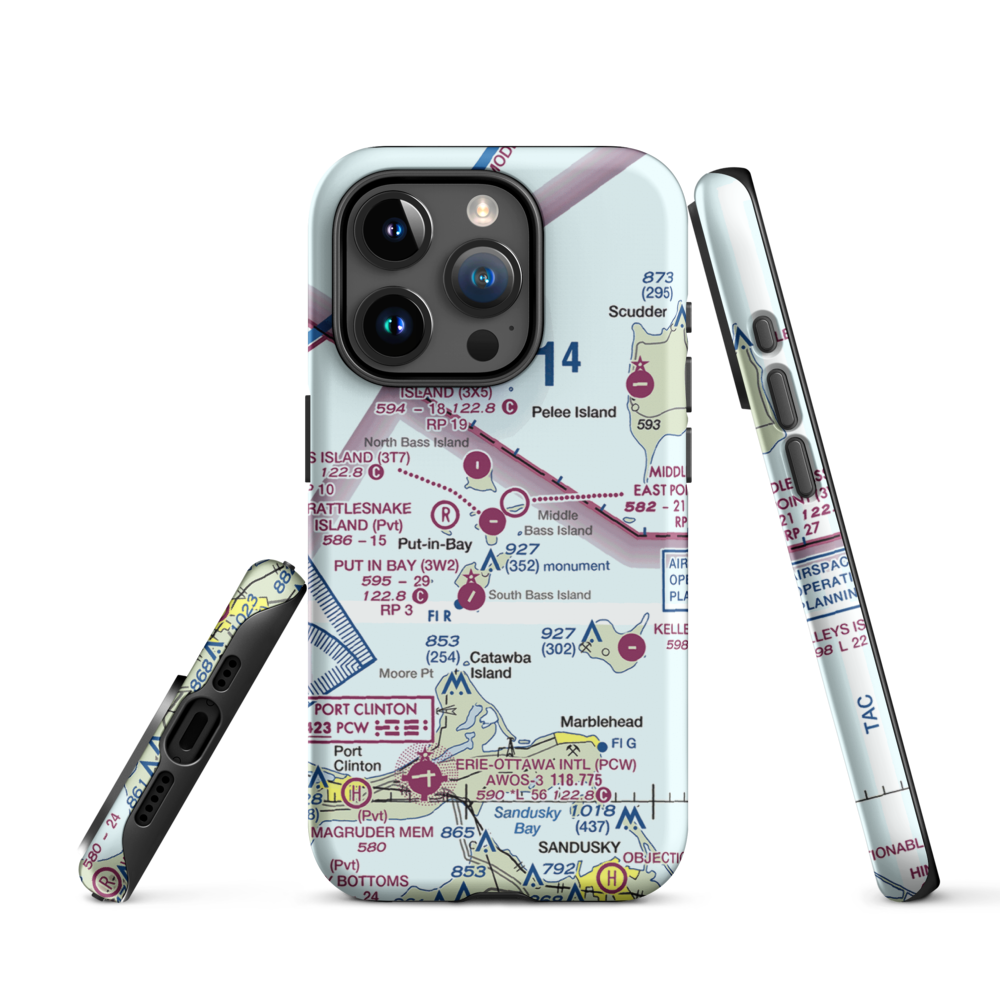 Middle Bass Island Airport (3T7) VFR Sectional  Tough iPhone Case iPhone 15 Pro model shown