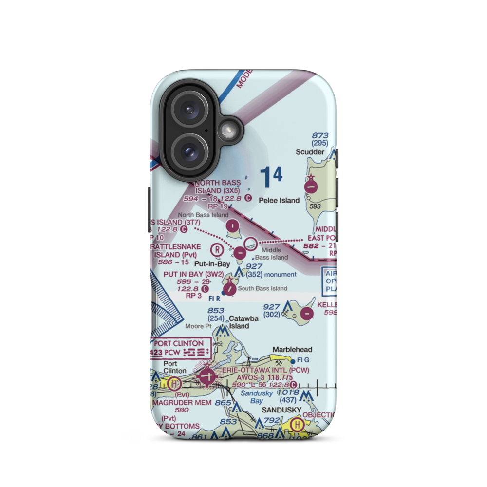 Middle Bass Island Airport (3T7) VFR Sectional  Tough iPhone Case iPhone 16 model shown