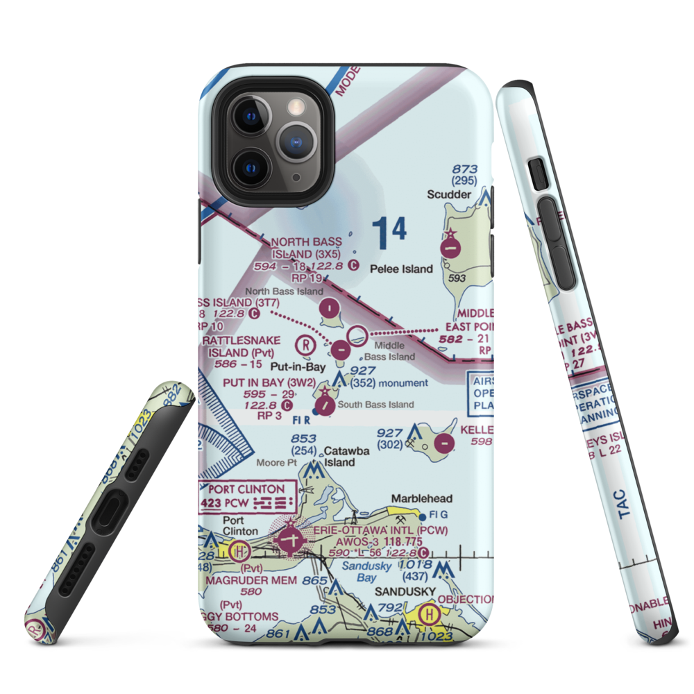 Middle Bass Island Airport (3T7) VFR Sectional  Tough iPhone Case iPhone 11 Pro Max model shown