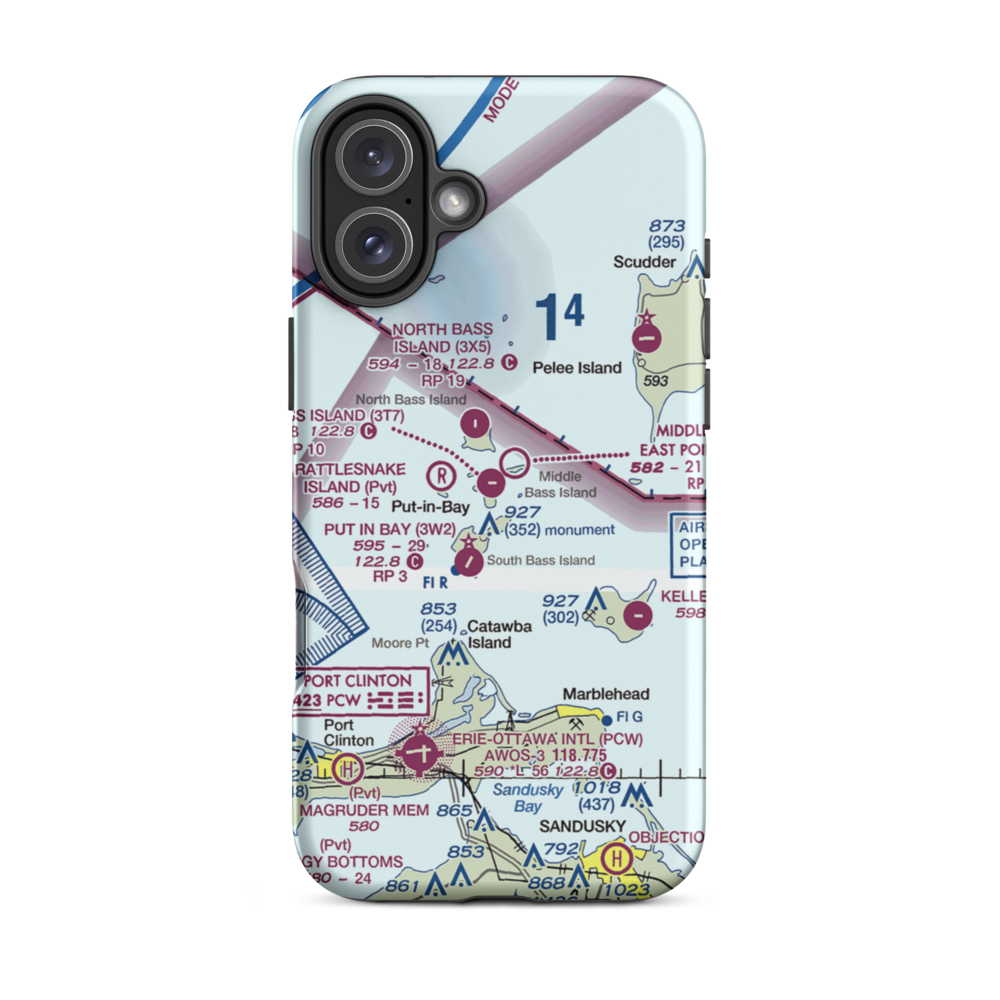 Middle Bass Island Airport (3T7) VFR Sectional  Tough iPhone Case iPhone 16 Plus model shown