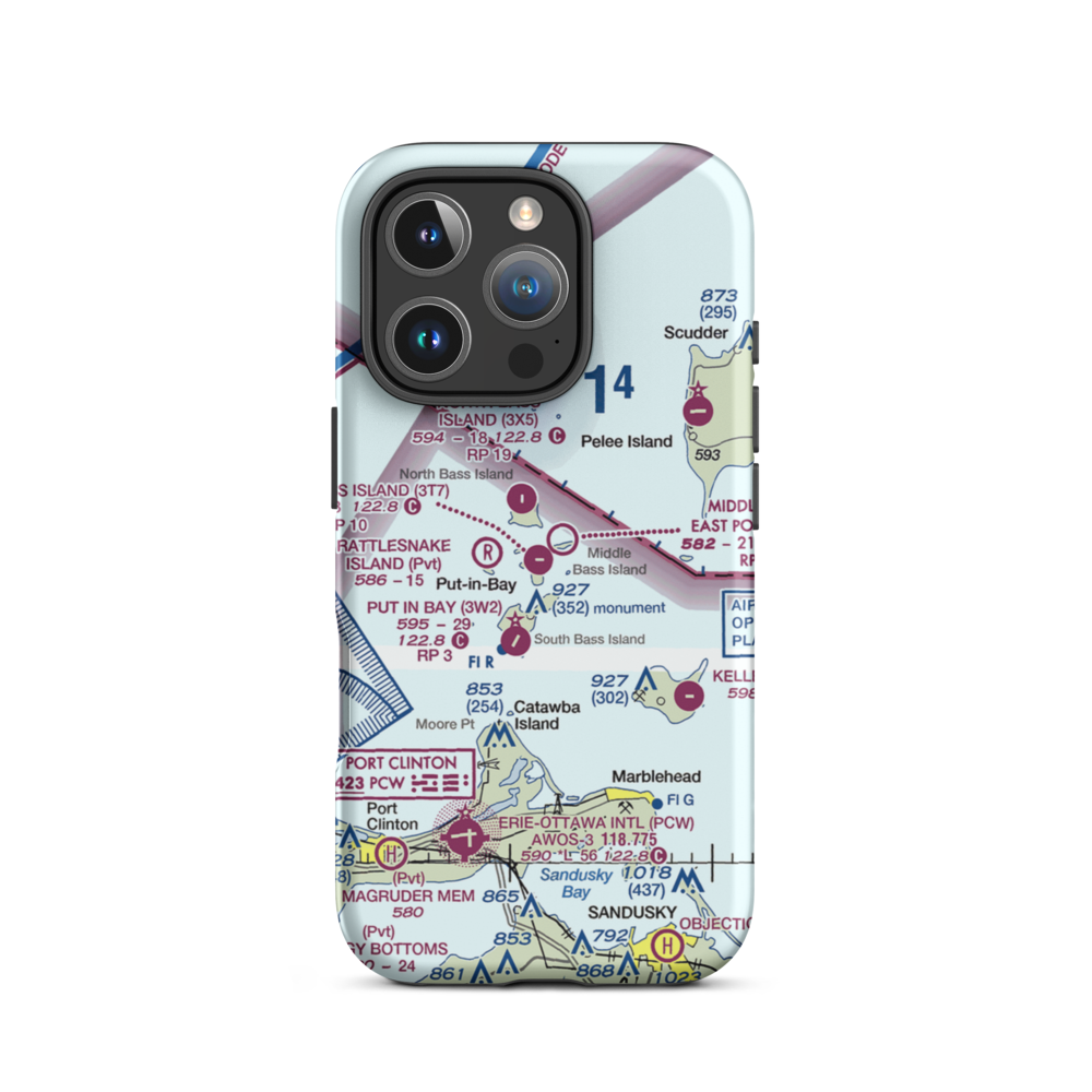 Middle Bass Island Airport (3T7) VFR Sectional  Tough iPhone Case iPhone 16 Pro model shown