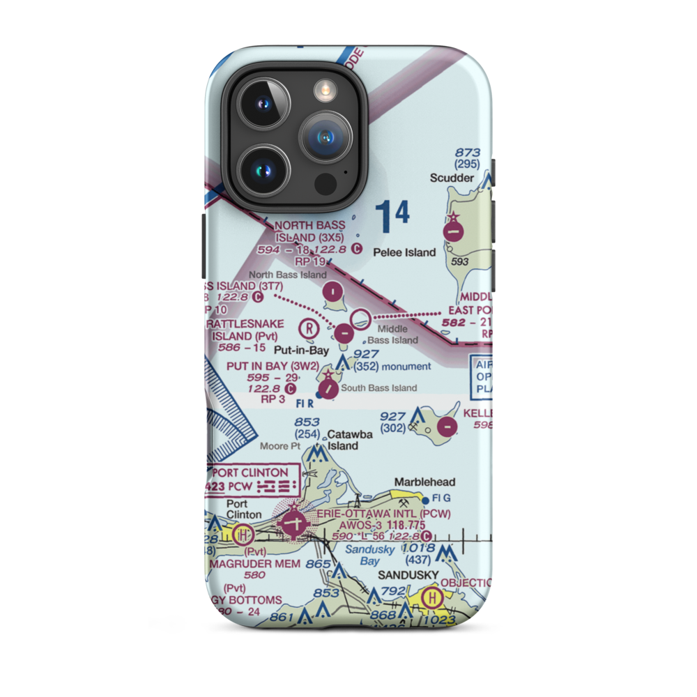 Middle Bass Island Airport (3T7) VFR Sectional  Tough iPhone Case iPhone 16 Pro Max model shown
