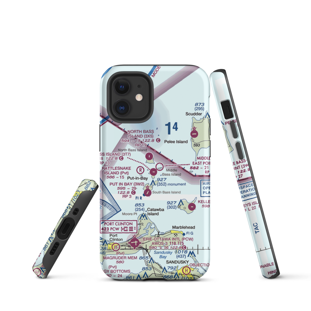 Middle Bass Island Airport (3T7) VFR Sectional  Tough iPhone Case iPhone 12 mini model shown
