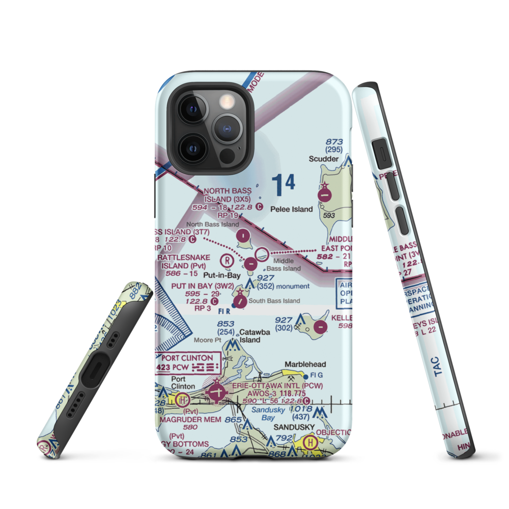 Middle Bass Island Airport (3T7) VFR Sectional  Tough iPhone Case iPhone 12 Pro model shown