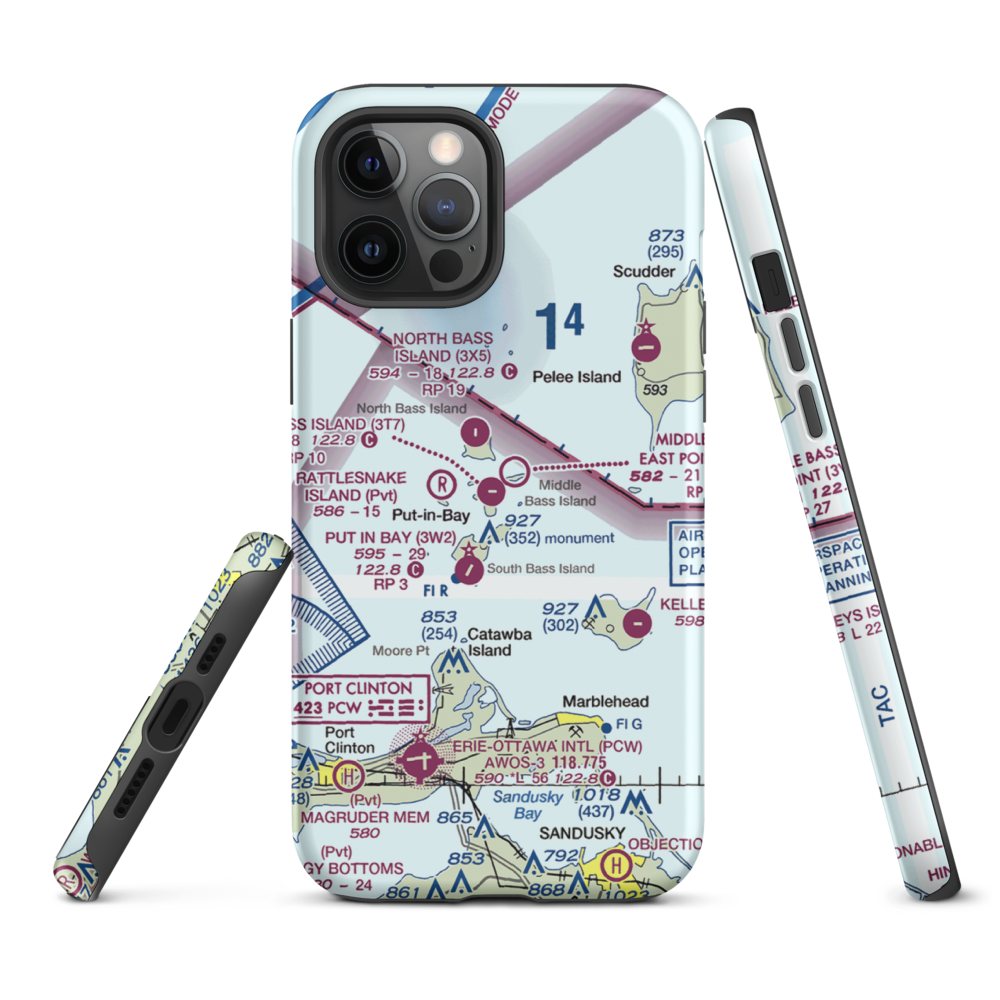 Middle Bass Island Airport (3T7) VFR Sectional  Tough iPhone Case iPhone 12 Pro Max model shown