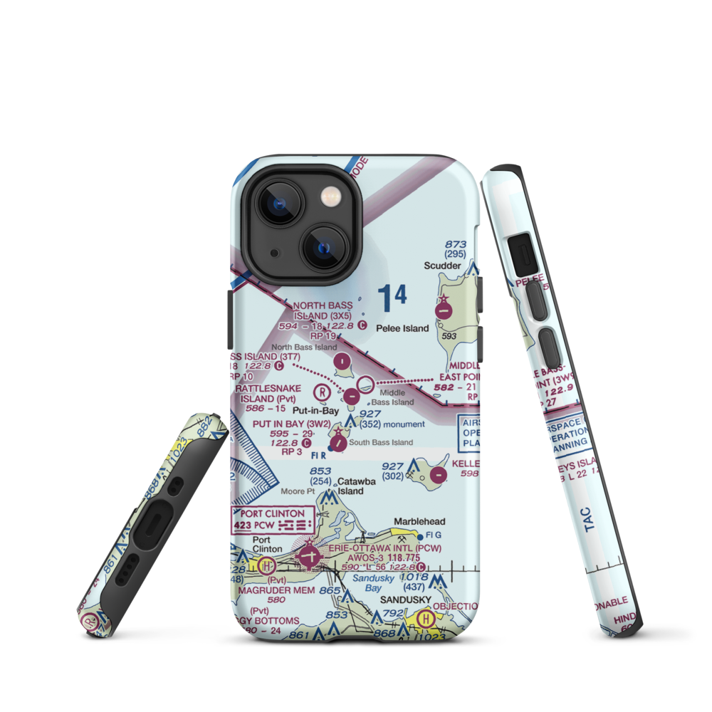 Middle Bass Island Airport (3T7) VFR Sectional  Tough iPhone Case iPhone 13 mini model shown