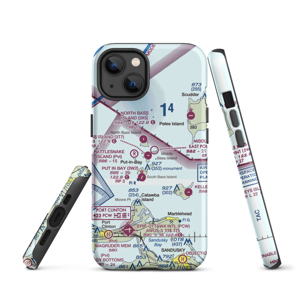 Middle Bass Island Airport (3T7) VFR Sectional  Tough iPhone Case iPhone 13 model shown