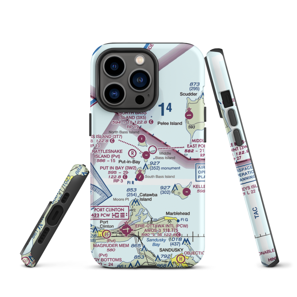 Middle Bass Island Airport (3T7) VFR Sectional  Tough iPhone Case iPhone 13 Pro model shown