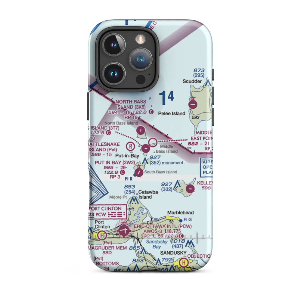 Middle Bass-East Point Airport (3W9) VFR Sectional  Tough iPhone Case iPhone 16 Pro Max model shown