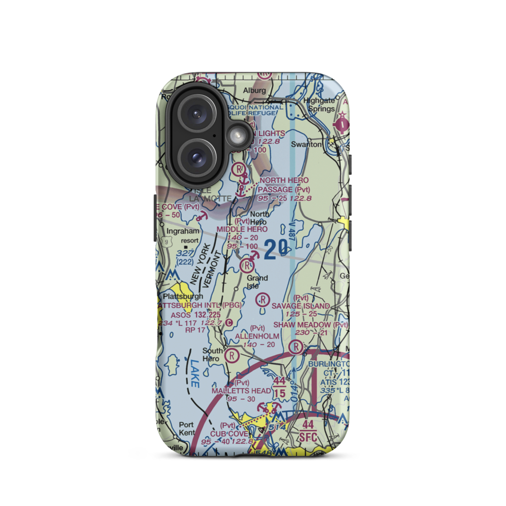 Middle Hero Seaplane Base (29VT) VFR Sectional  Tough iPhone Case iPhone 16 model shown