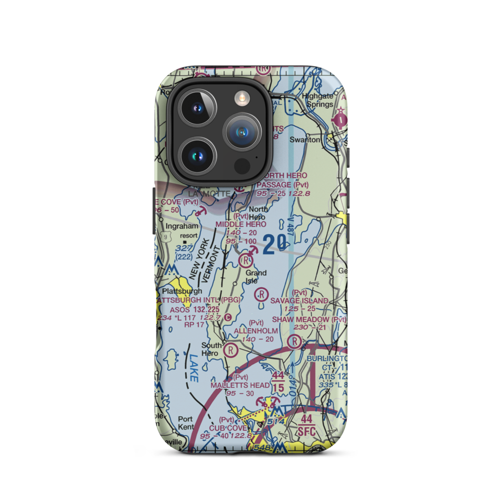 Middle Hero Seaplane Base (29VT) VFR Sectional  Tough iPhone Case iPhone 16 Pro model shown