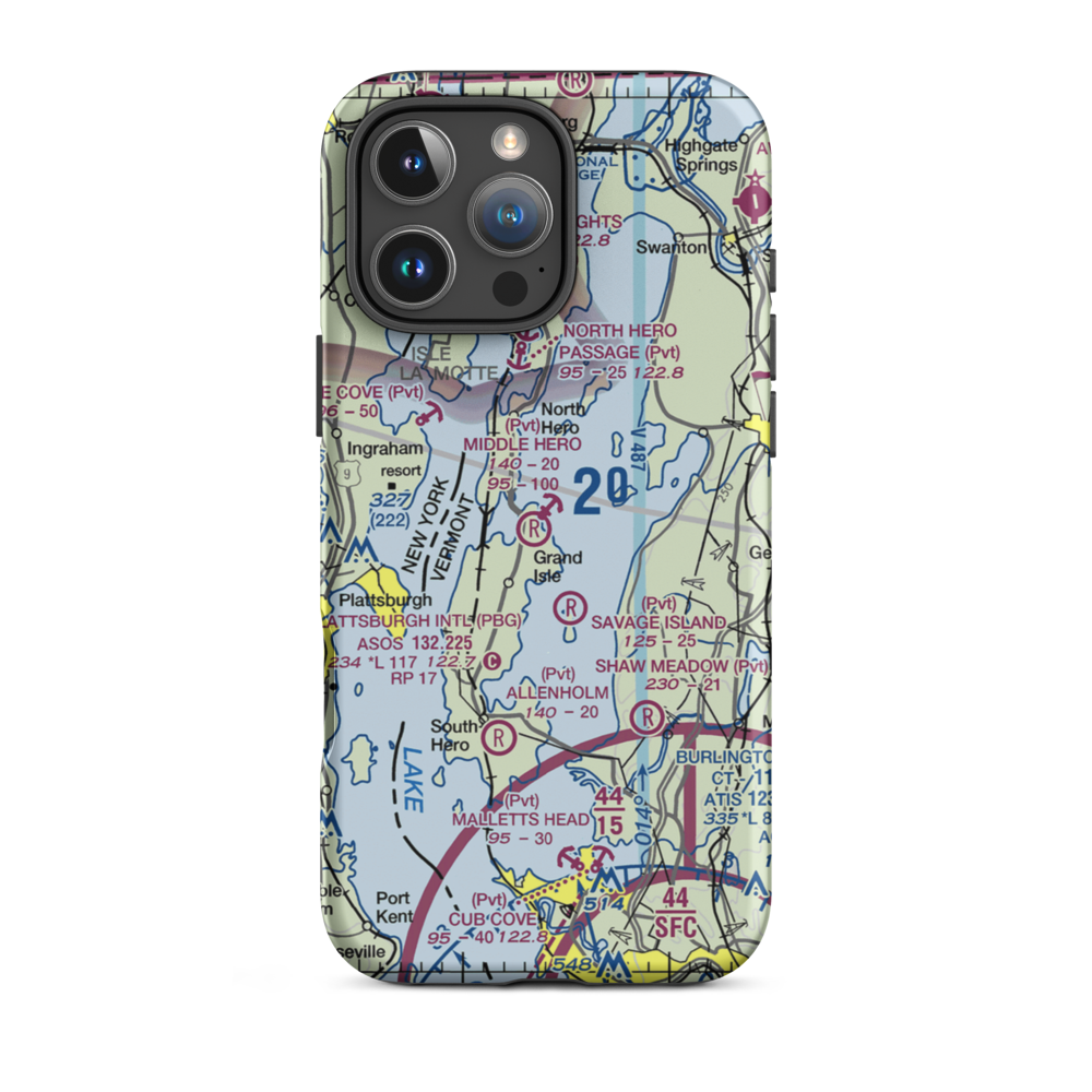 Middle Hero Seaplane Base (29VT) VFR Sectional  Tough iPhone Case iPhone 16 Pro Max model shown