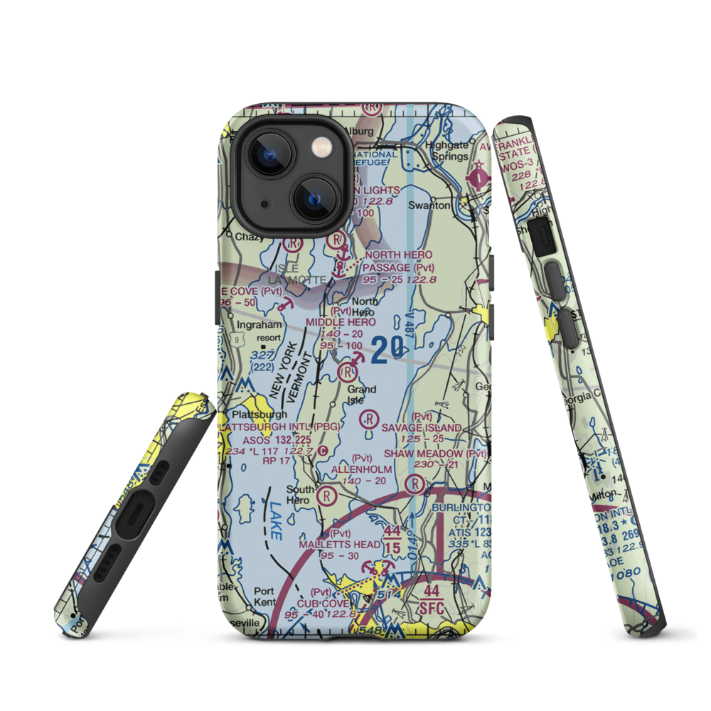 Middle Hero Seaplane Base (29VT) VFR Sectional  Tough iPhone Case iPhone 13 model shown