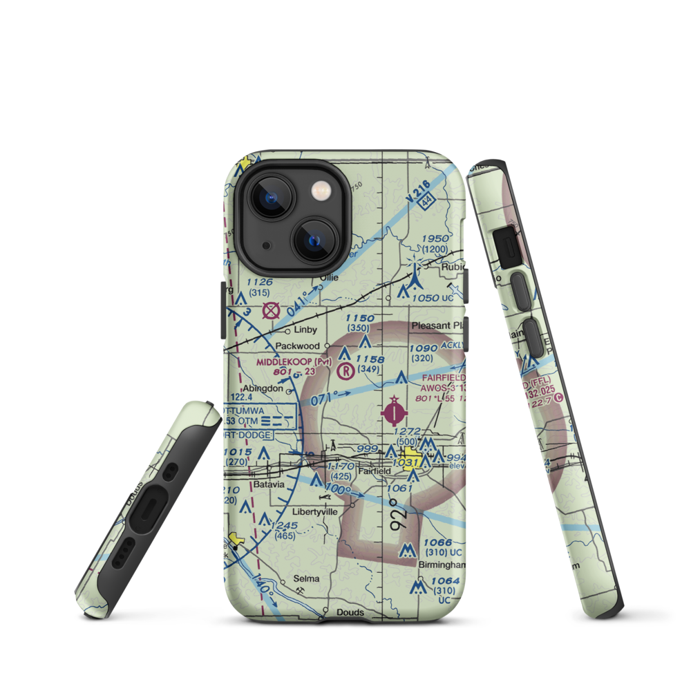 Middlekoop Airport (04IA) VFR Sectional  Tough iPhone Case iPhone 13 mini model shown