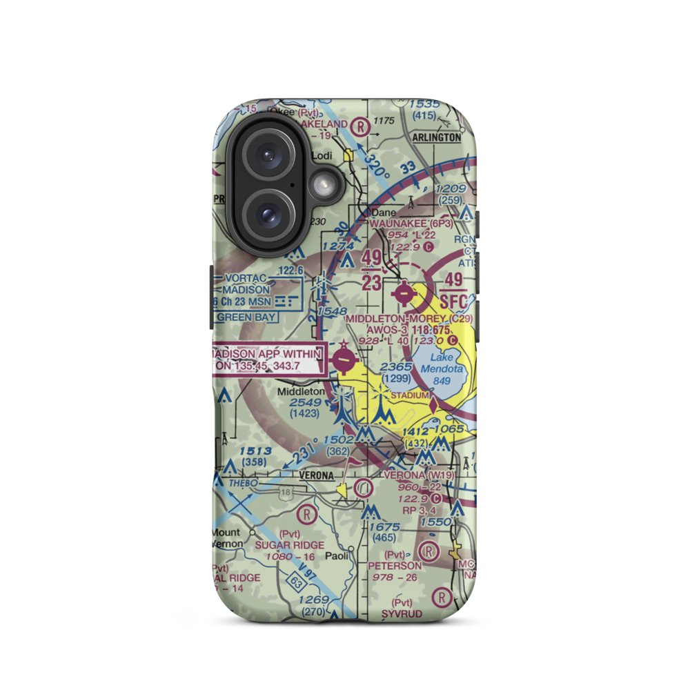 Middleton Municipal Morey Field (C29) VFR Sectional  Tough iPhone Case iPhone 16 model shown