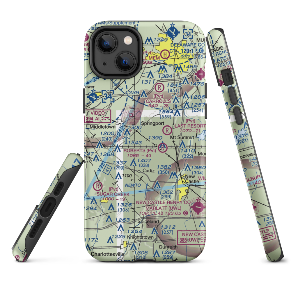 Midkiff Airport (2IN5) VFR Sectional  Tough iPhone Case iPhone 14 Plus model shown