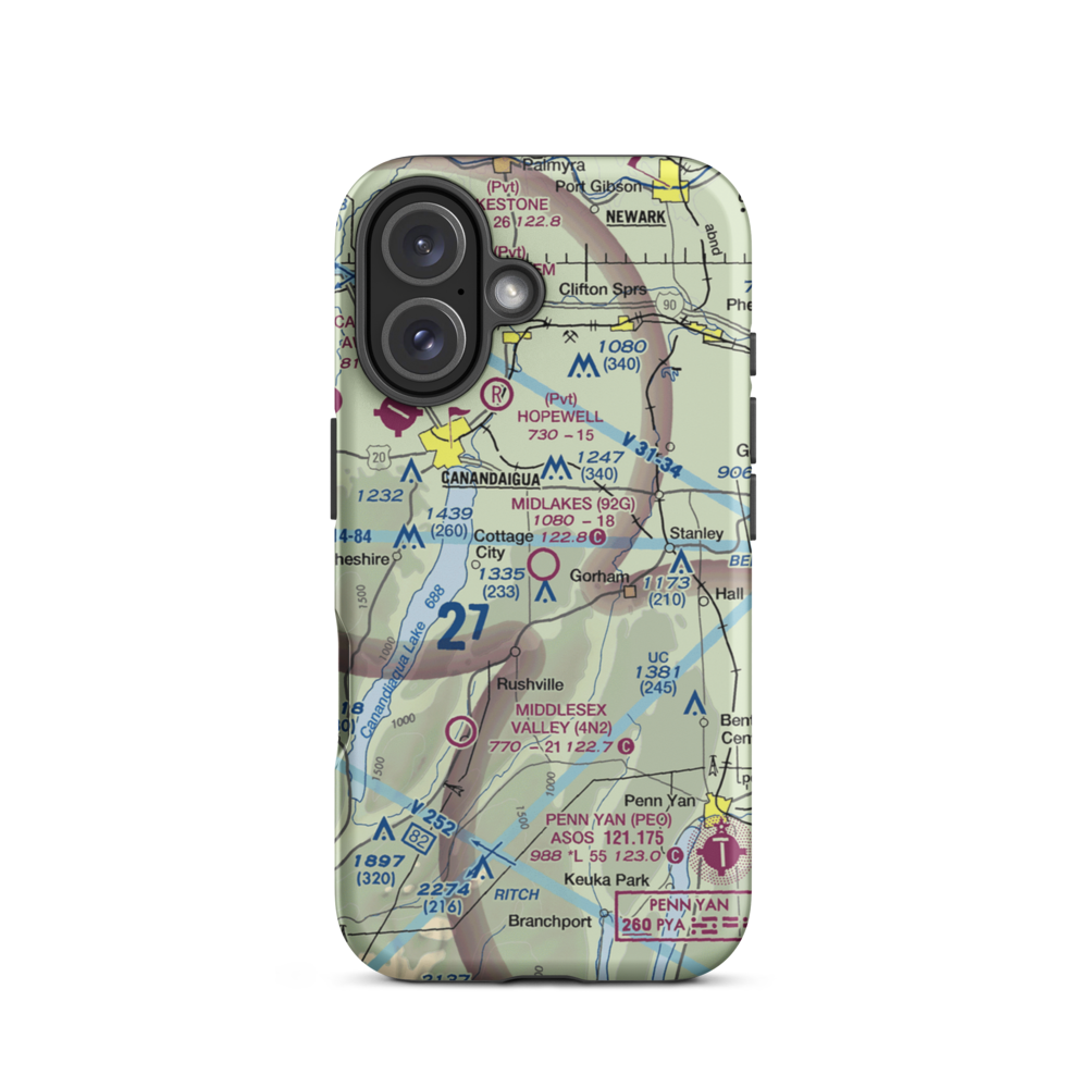 Midlakes Airport (92G) VFR Sectional  Tough iPhone Case iPhone 16 model shown
