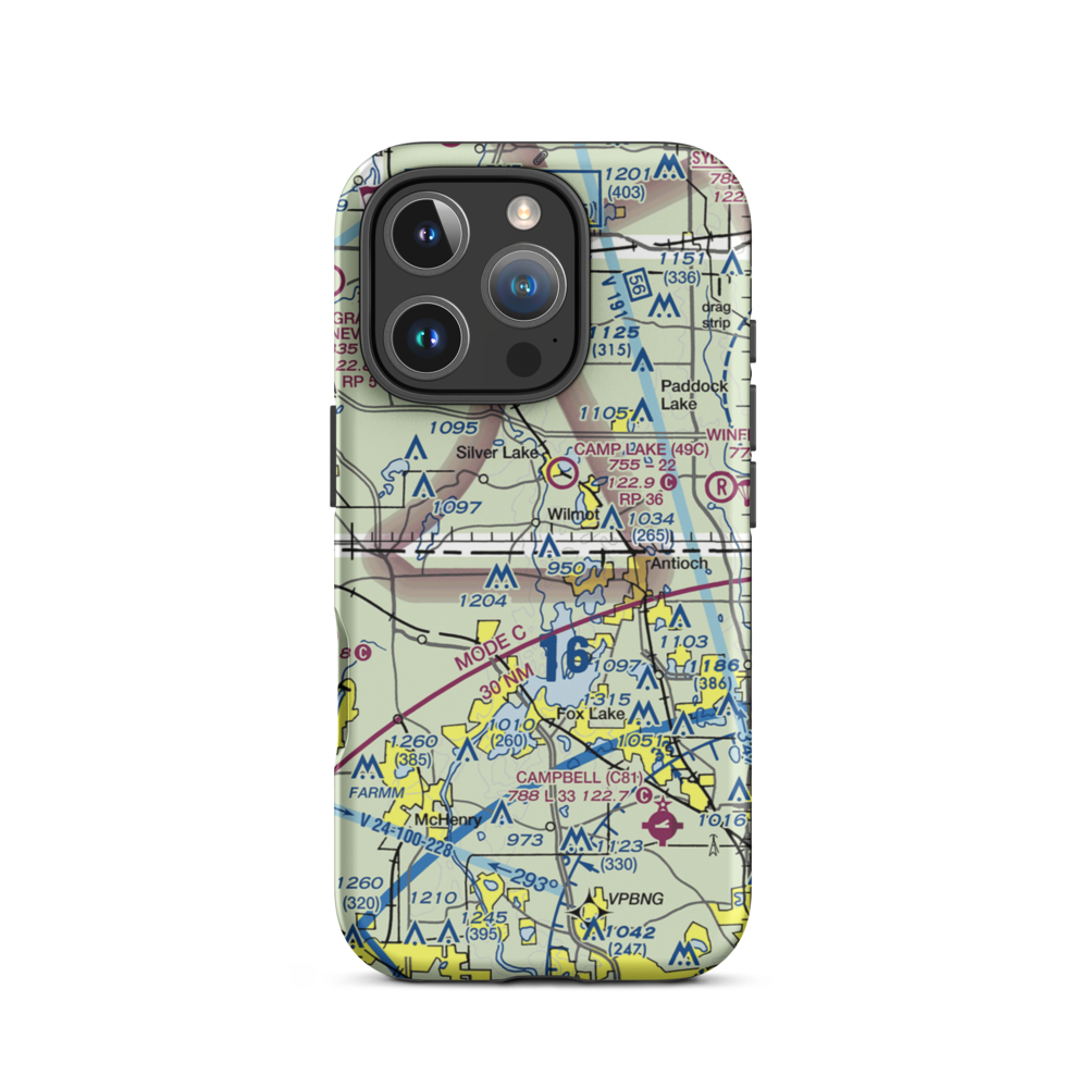 Midland Airport (50IL) VFR Sectional  Tough iPhone Case iPhone 16 Pro model shown