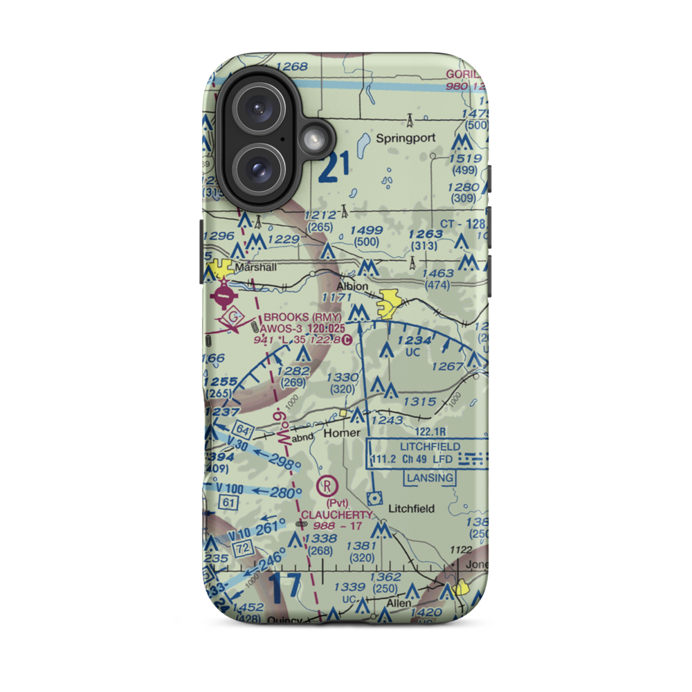 Midway Airport (42MI) VFR Sectional  Tough iPhone Case iPhone 16 Plus model shown