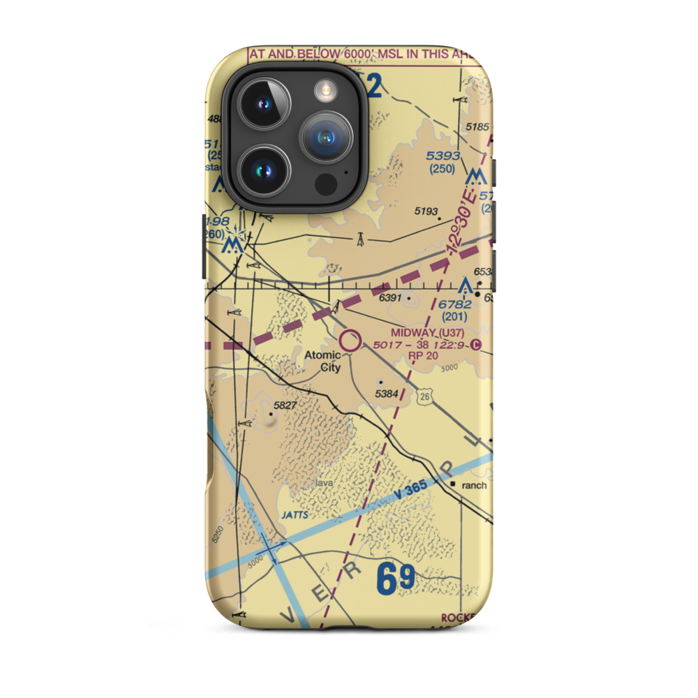 Midway Airport (U37) VFR Sectional  Tough iPhone Case iPhone 16 Pro Max model shown