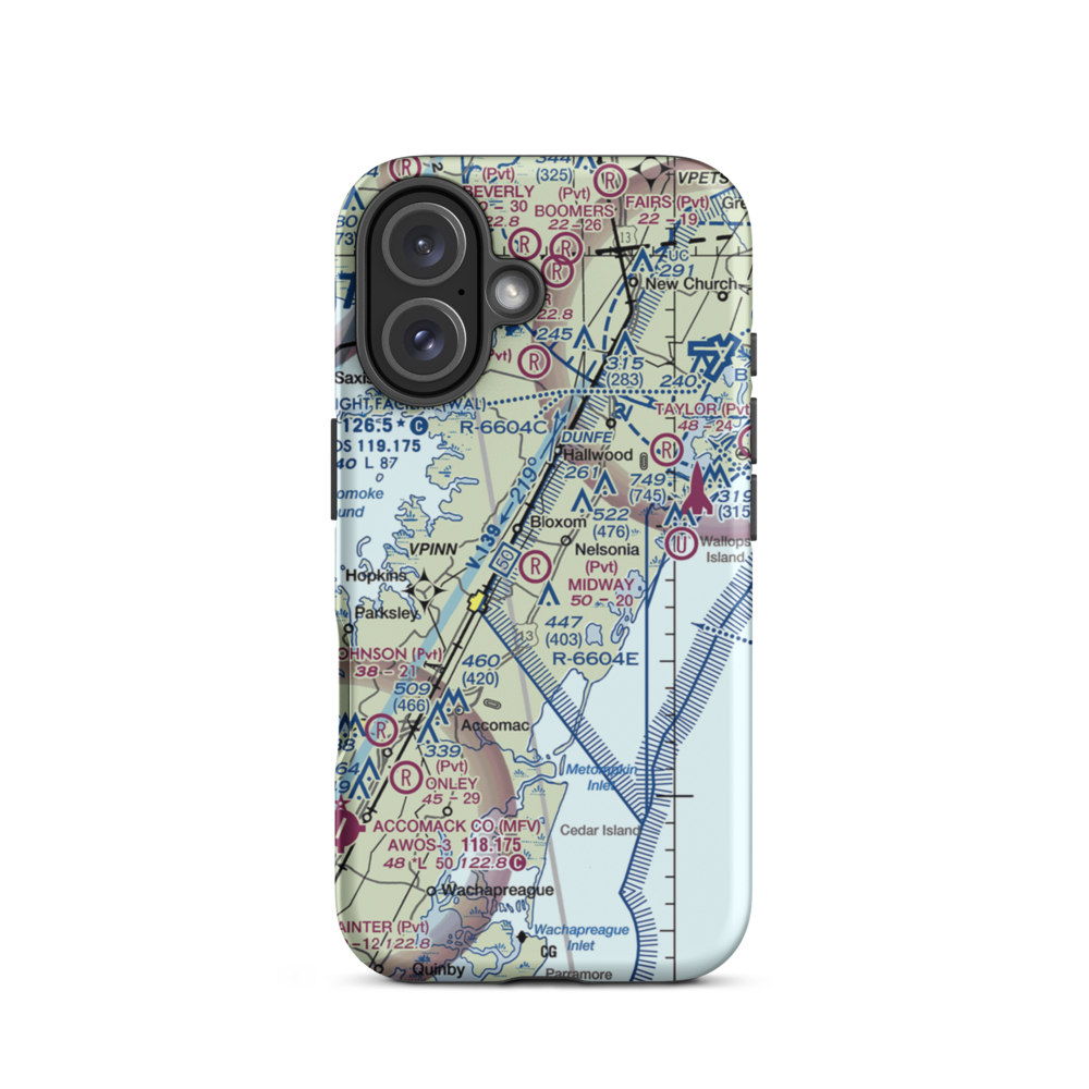 Midway Airport (VG56) VFR Sectional  Tough iPhone Case iPhone 16 model shown