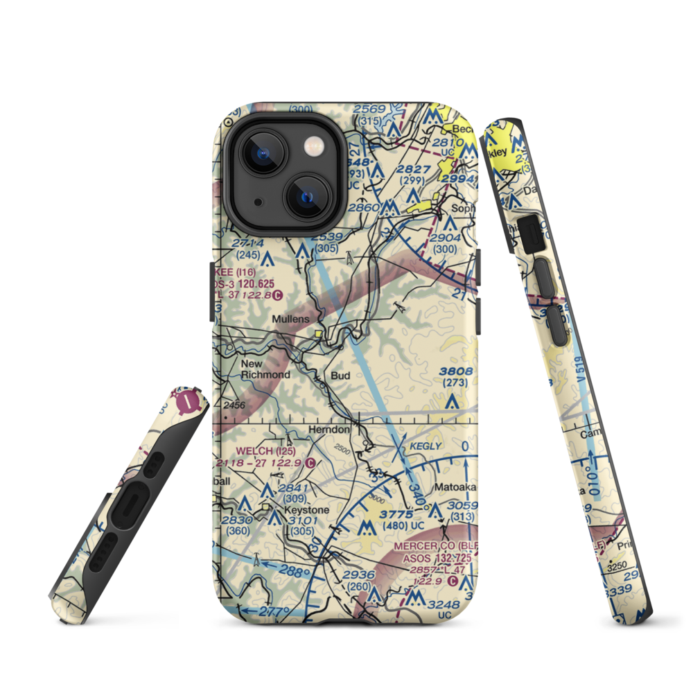 Mike Ferrell Field (WV09) VFR Sectional  Tough iPhone Case iPhone 14 model shown