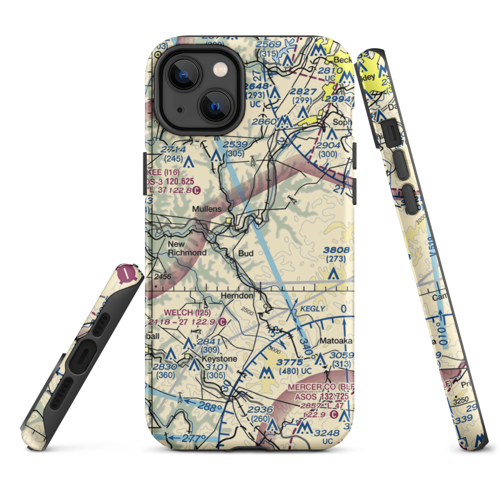 Mike Ferrell Field (WV09) VFR Sectional  Tough iPhone Case iPhone 14 Plus model shown