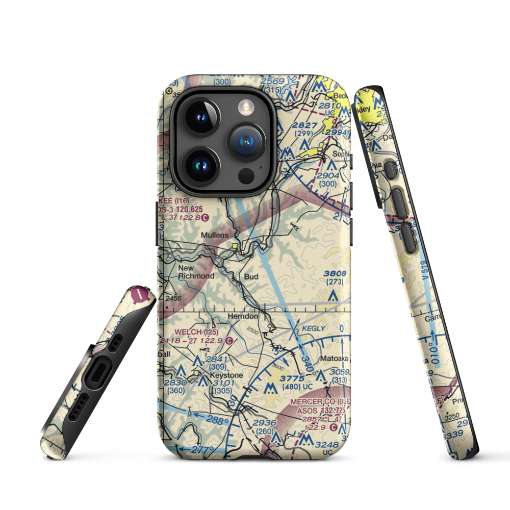 Mike Ferrell Field (WV09) VFR Sectional  Tough iPhone Case iPhone 15 Pro model shown