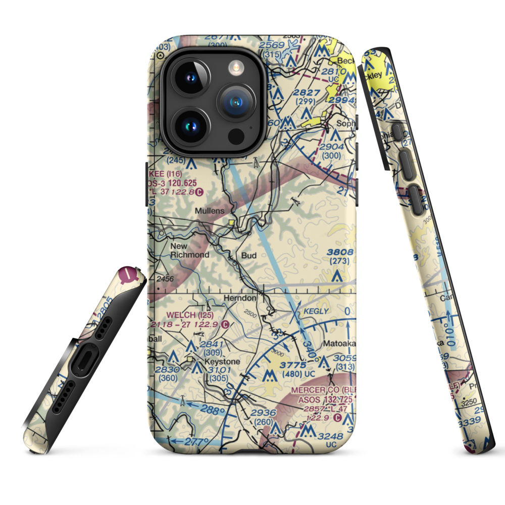 Mike Ferrell Field (WV09) VFR Sectional  Tough iPhone Case iPhone 15 Pro Max model shown