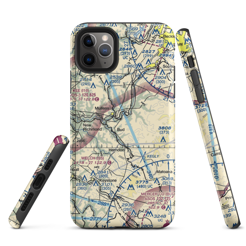 Mike Ferrell Field (WV09) VFR Sectional  Tough iPhone Case iPhone 11 Pro Max model shown