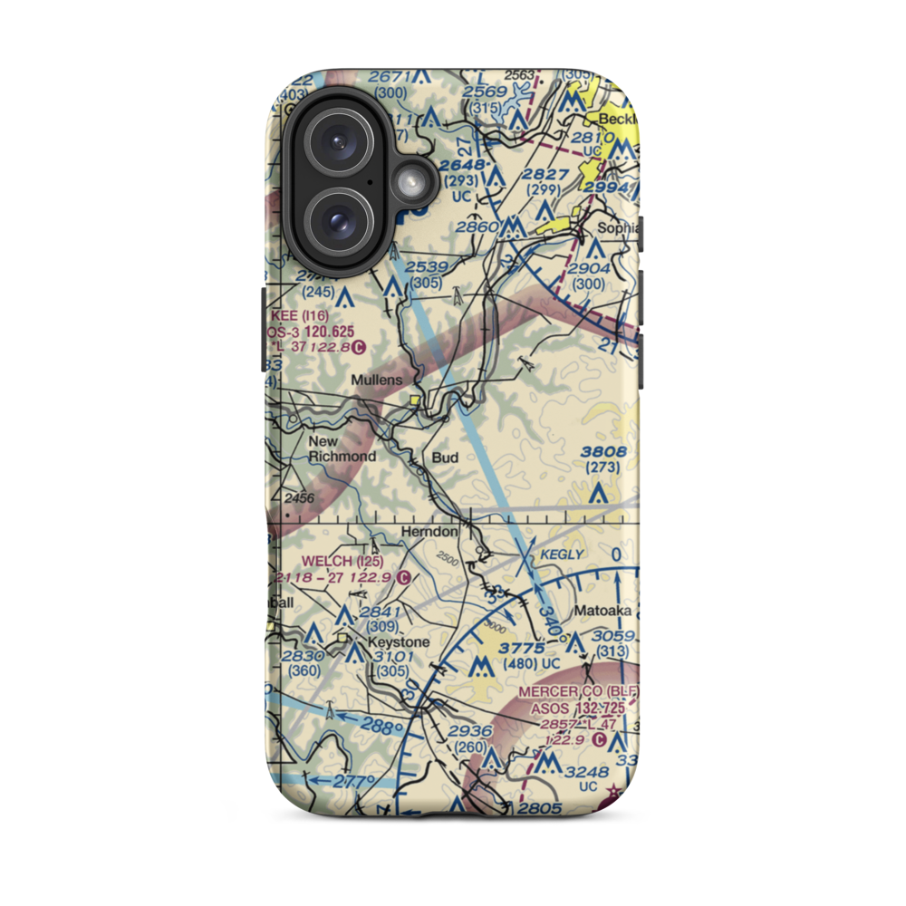 Mike Ferrell Field (WV09) VFR Sectional  Tough iPhone Case iPhone 16 Plus model shown