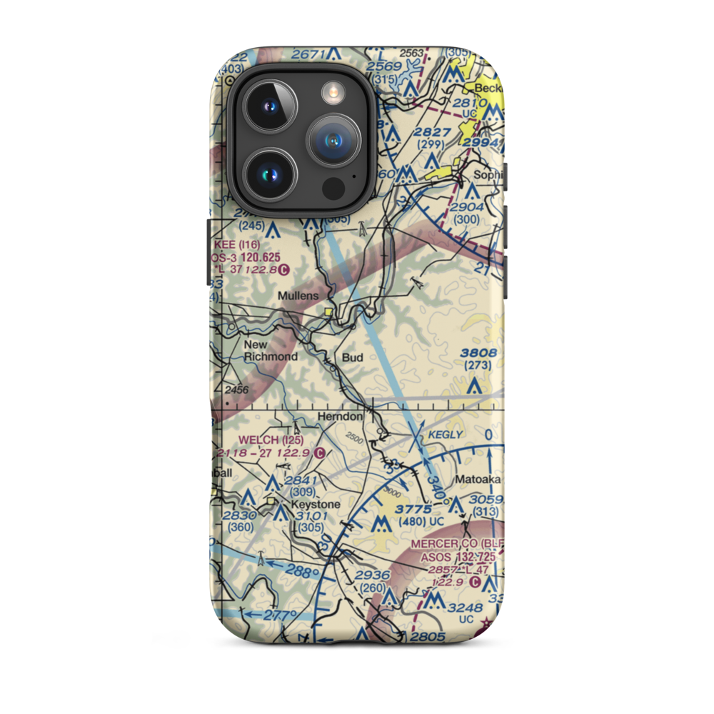 Mike Ferrell Field (WV09) VFR Sectional  Tough iPhone Case iPhone 16 Pro Max model shown