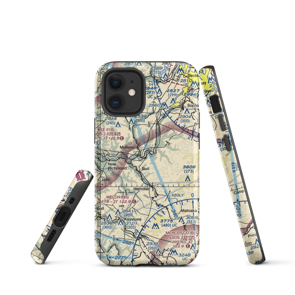 Mike Ferrell Field (WV09) VFR Sectional  Tough iPhone Case iPhone 12 mini model shown