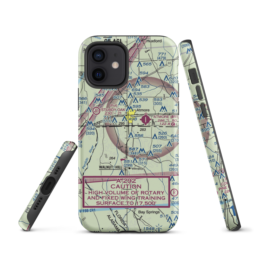Mike's Ag Air Airport (49FL) VFR Sectional  Tough iPhone Case iPhone 12 model shown