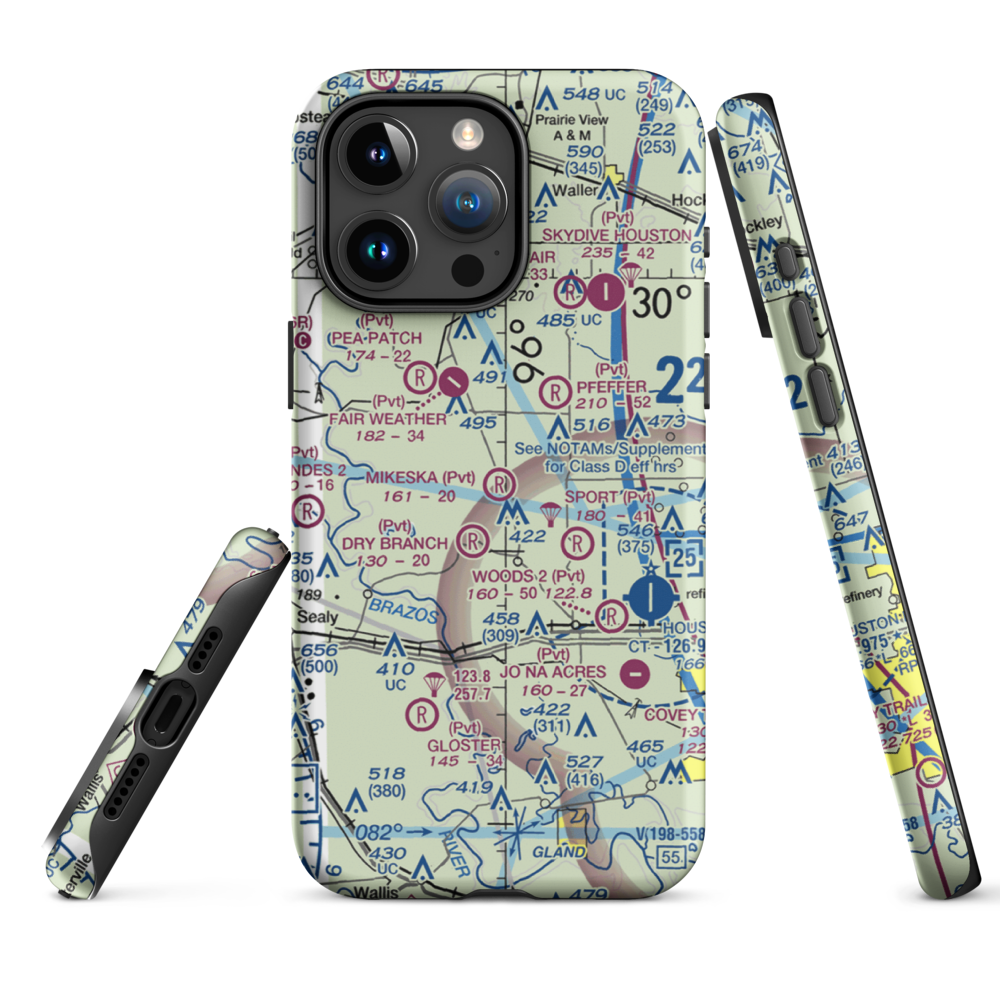 Mikeska Field (1XA4) VFR Sectional  Tough iPhone Case iPhone 15 Pro Max model shown