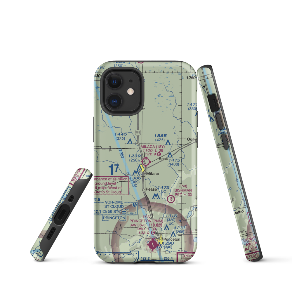 Milaca Municipal Airport (18Y) VFR Sectional  Tough iPhone Case iPhone 12 mini model shown