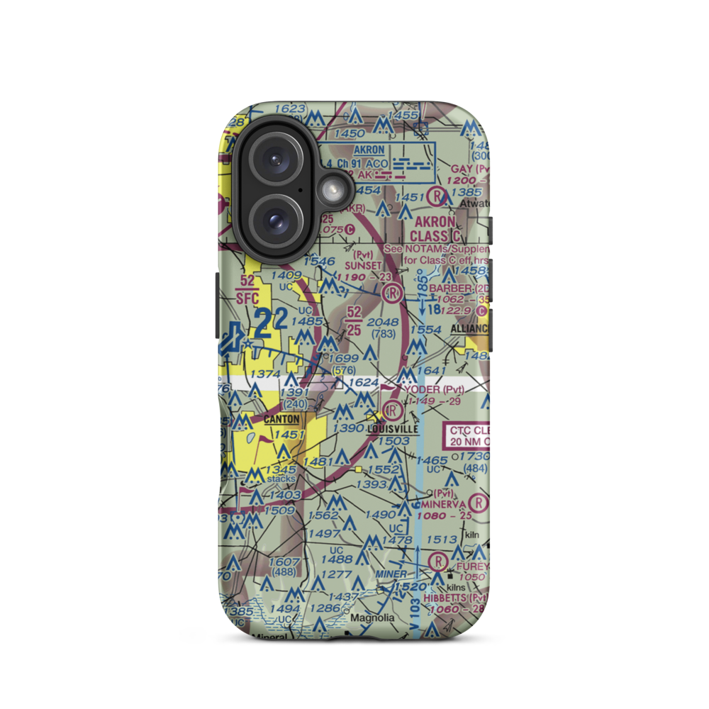 Milburn Airport (24OH) VFR Sectional  Tough iPhone Case iPhone 16 model shown