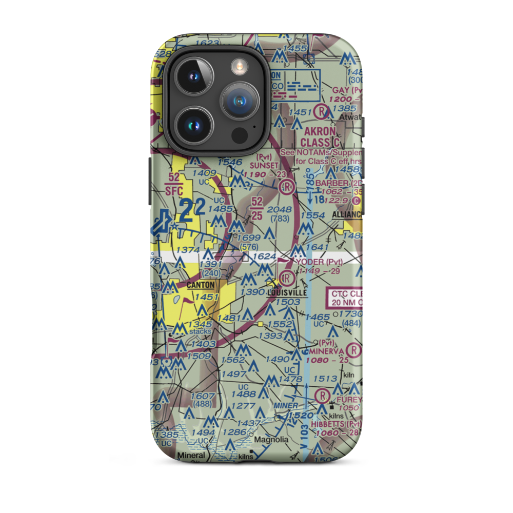 Milburn Airport (24OH) VFR Sectional  Tough iPhone Case iPhone 16 Pro Max model shown