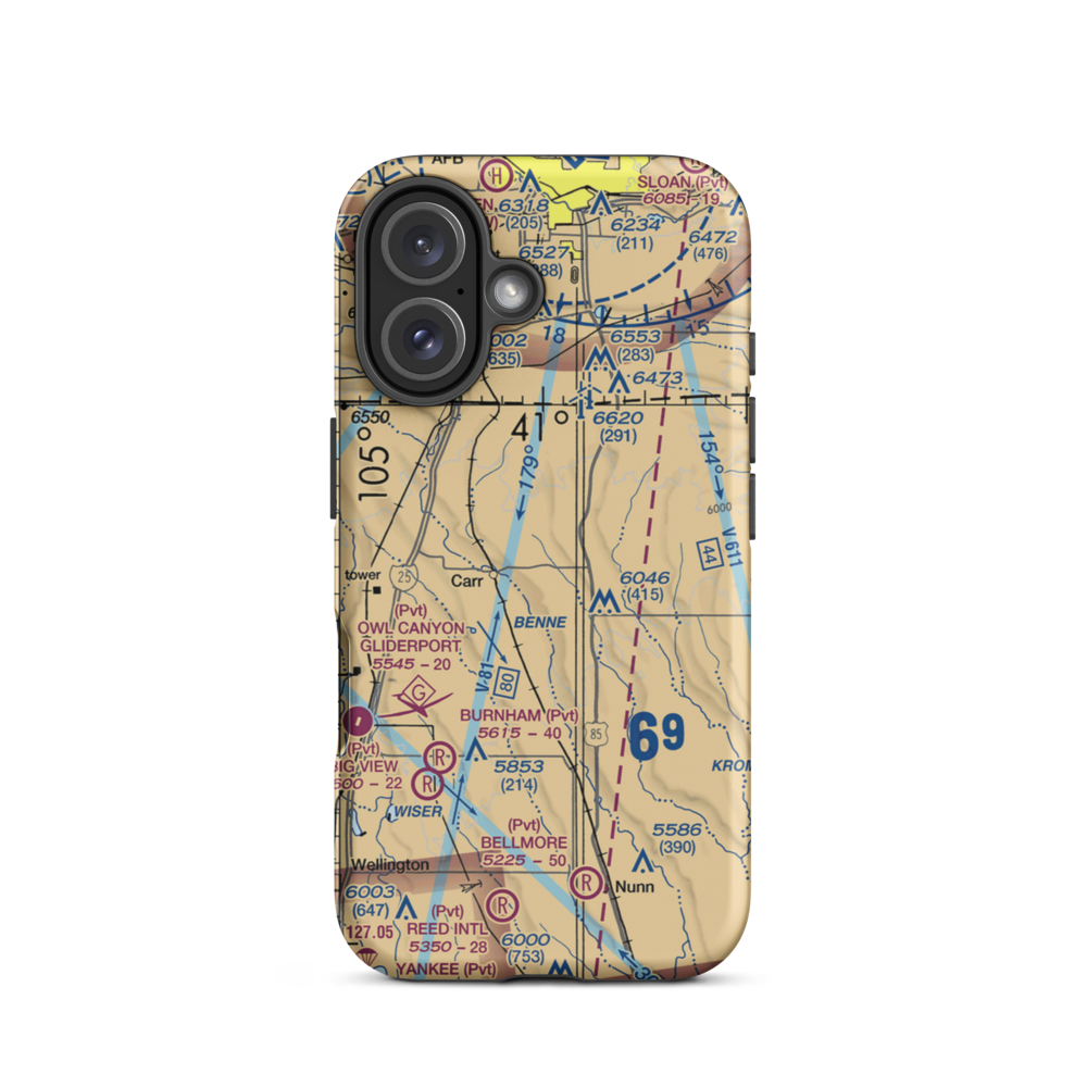 Mile Hi Airport (47CO) VFR Sectional  Tough iPhone Case iPhone 16 model shown