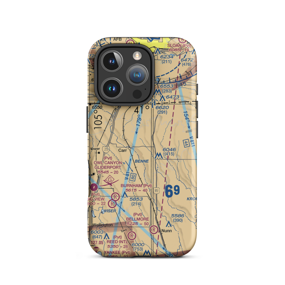 Mile Hi Airport (47CO) VFR Sectional  Tough iPhone Case iPhone 16 Pro model shown