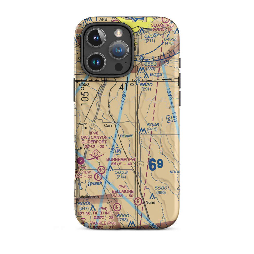 Mile Hi Airport (47CO) VFR Sectional  Tough iPhone Case iPhone 16 Pro Max model shown