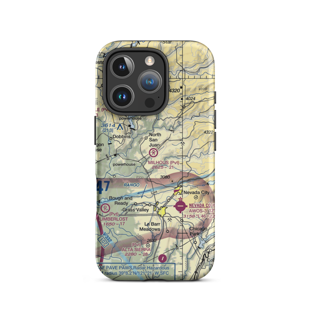 Milhous Ranch Airport (79CL) VFR Sectional  Tough iPhone Case iPhone 16 Pro model shown