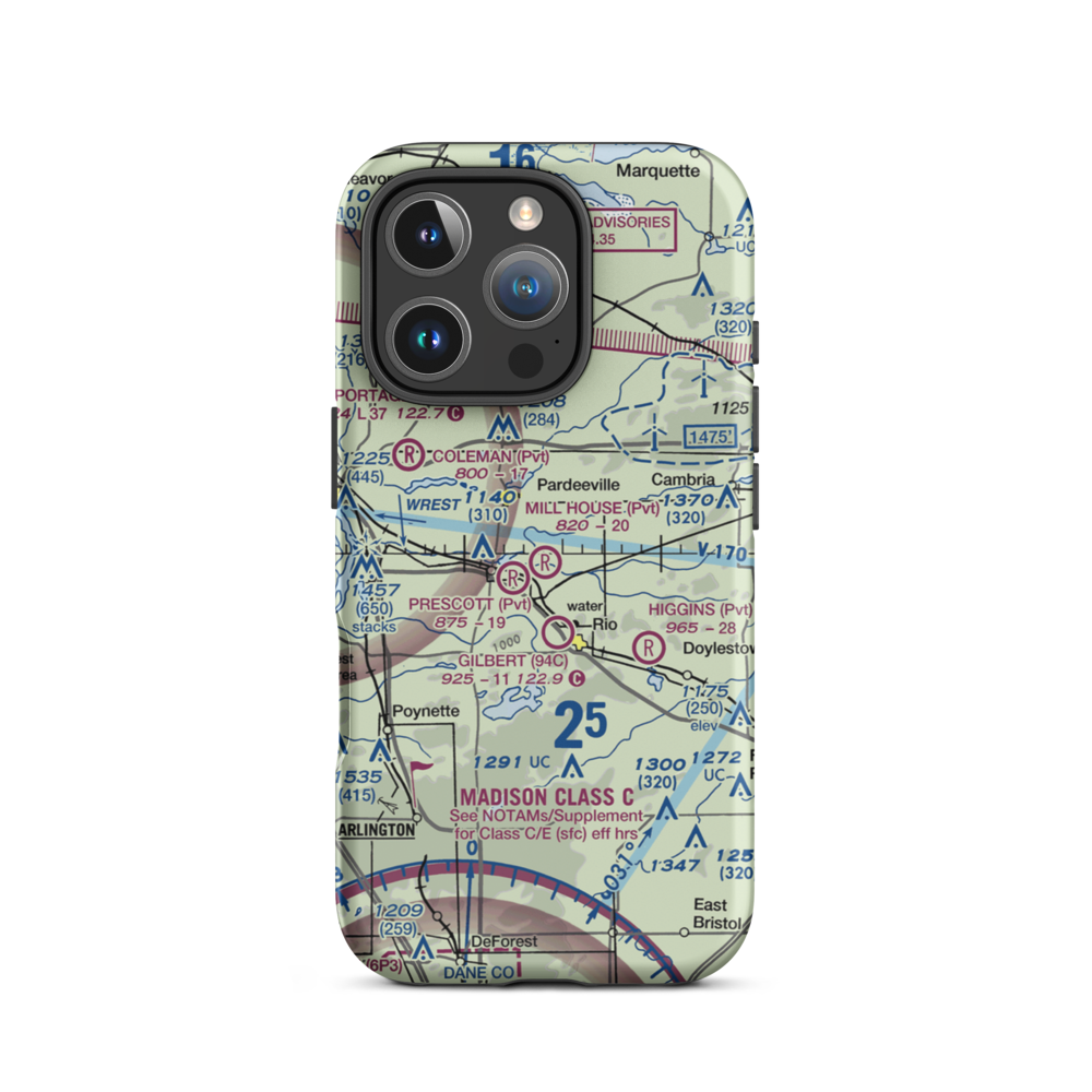 Mill House Field (WS15) VFR Sectional  Tough iPhone Case iPhone 16 Pro model shown