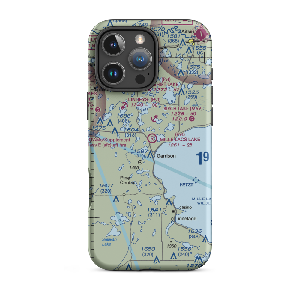 Mille Lacs Lake Resort Airport (7MN4) VFR Sectional  Tough iPhone Case iPhone 16 Pro Max model shown