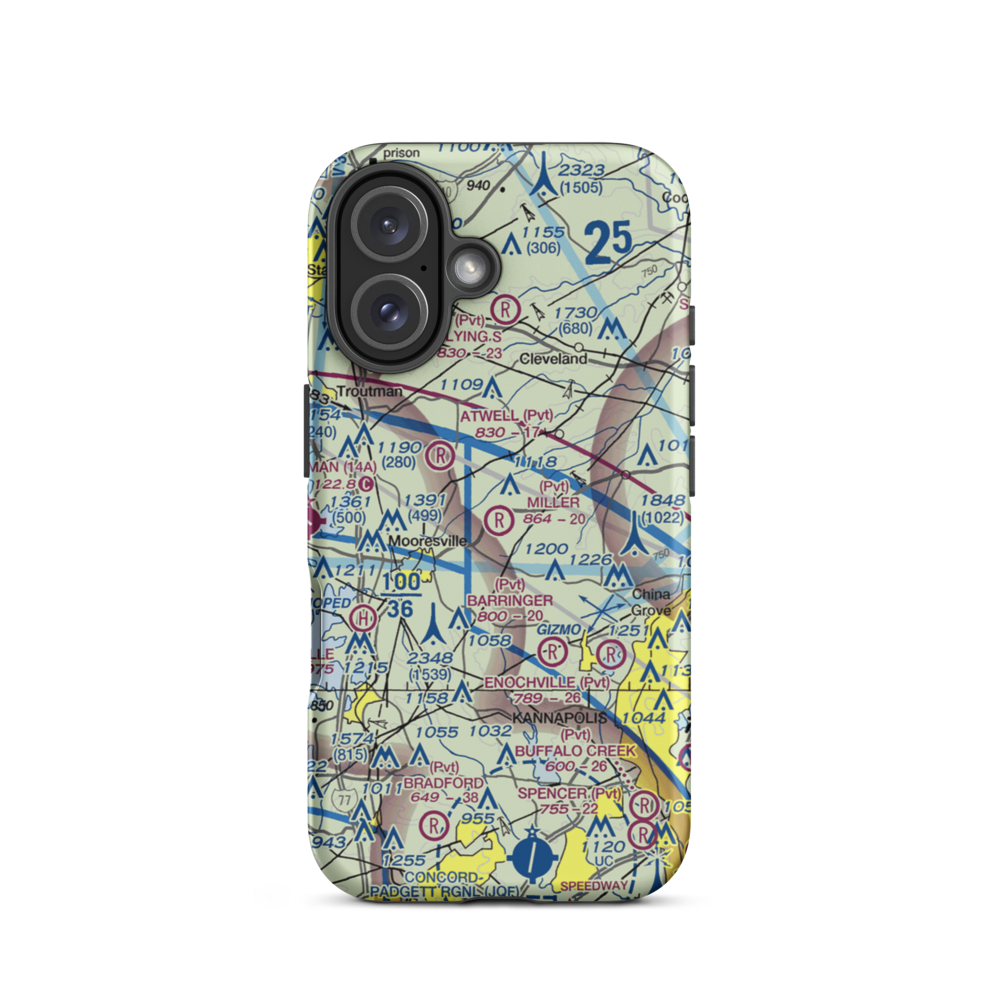 Miller Air Park (NC30) VFR Sectional  Tough iPhone Case iPhone 16 model shown