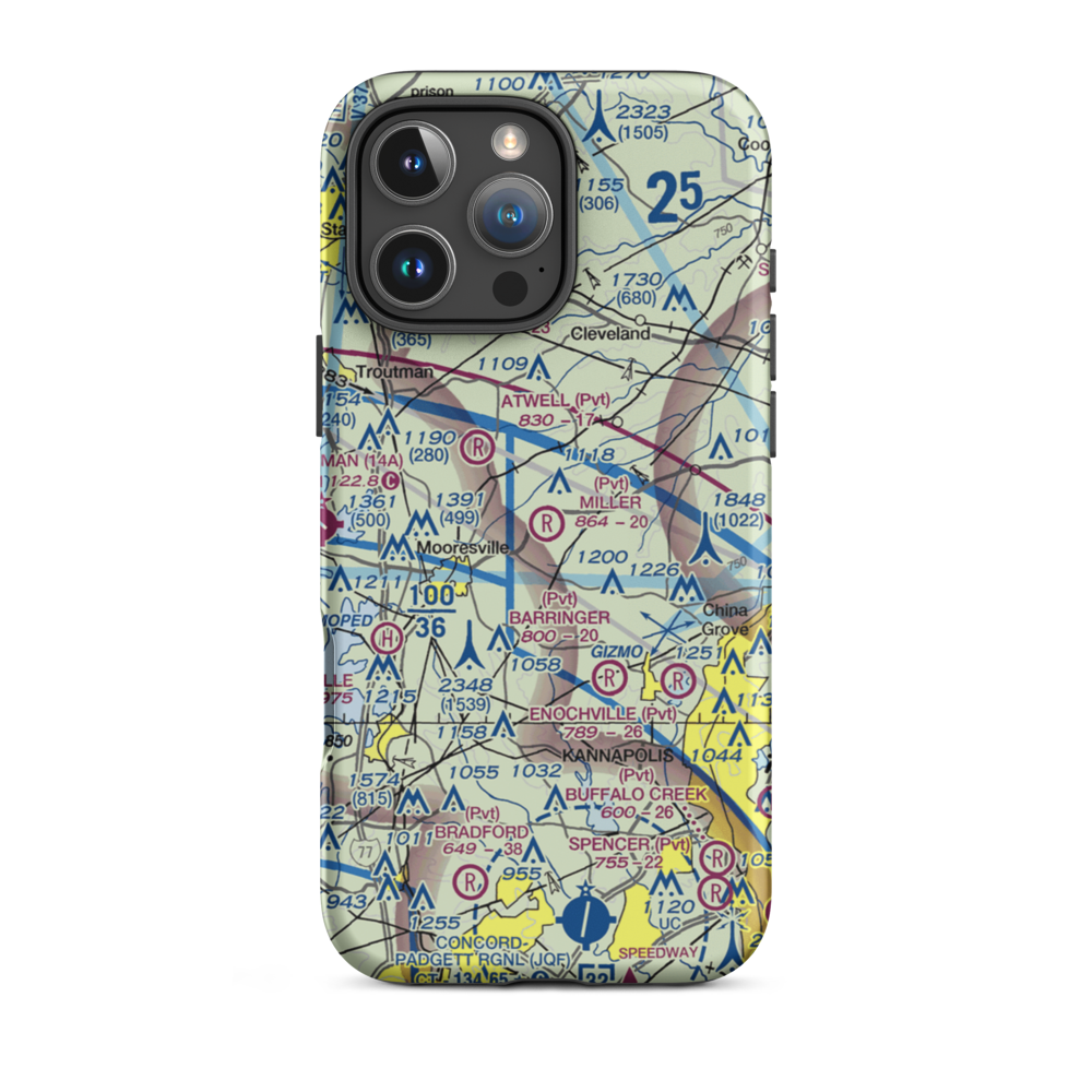 Miller Air Park (NC30) VFR Sectional  Tough iPhone Case iPhone 16 Pro Max model shown